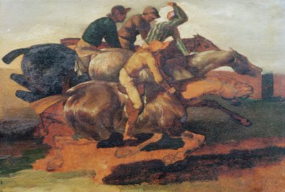 Four Jockeys Galloping by Theodore Gericault